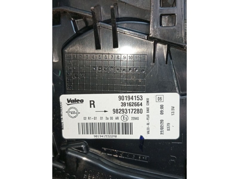 Recambio de piloto trasero derecho para opel corsa f referencia OEM IAM 9829317280 90194153 39162664 2019