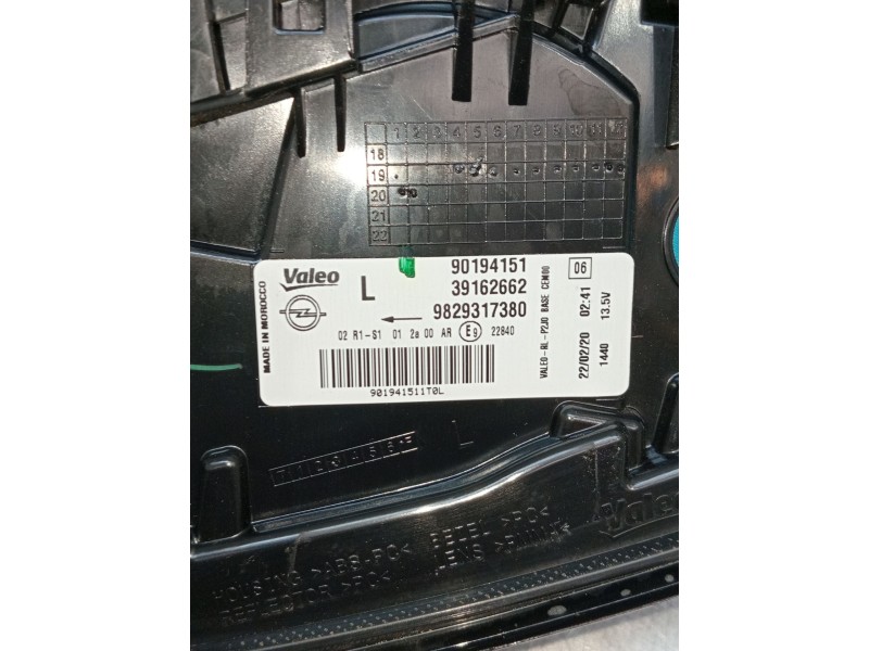 Recambio de piloto trasero izquierdo para opel corsa f referencia OEM IAM 9829317380 90194151 39162662 2019