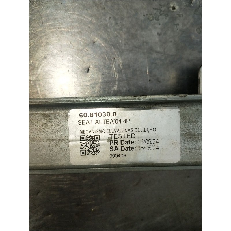 Recambio de elevalunas delantero derecho para seat toledo iii (5p2) 2.0 tdi 16v referencia OEM IAM 60810300 5P 2004