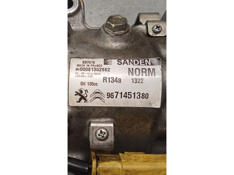 Recambio de compresor aire acondicionado para ds 5 business class hybrid 4x4 referencia OEM IAM 9671451380  