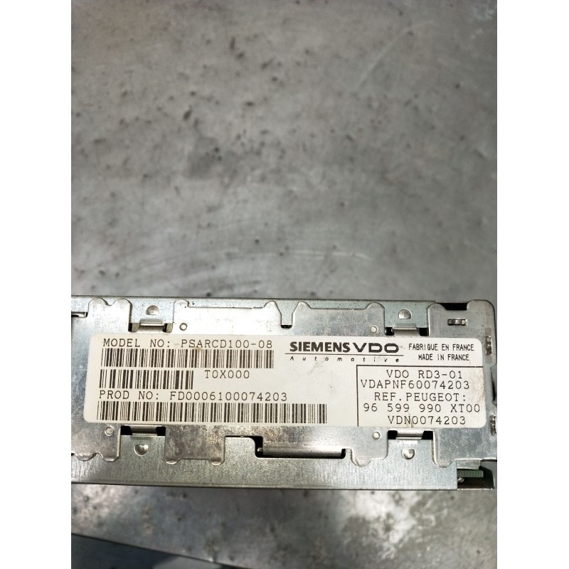Recambio de sistema audio / radio cd para peugeot 1007 (km_) 1.4 16v referencia OEM IAM 96599990XT00 VDN0074203 2005