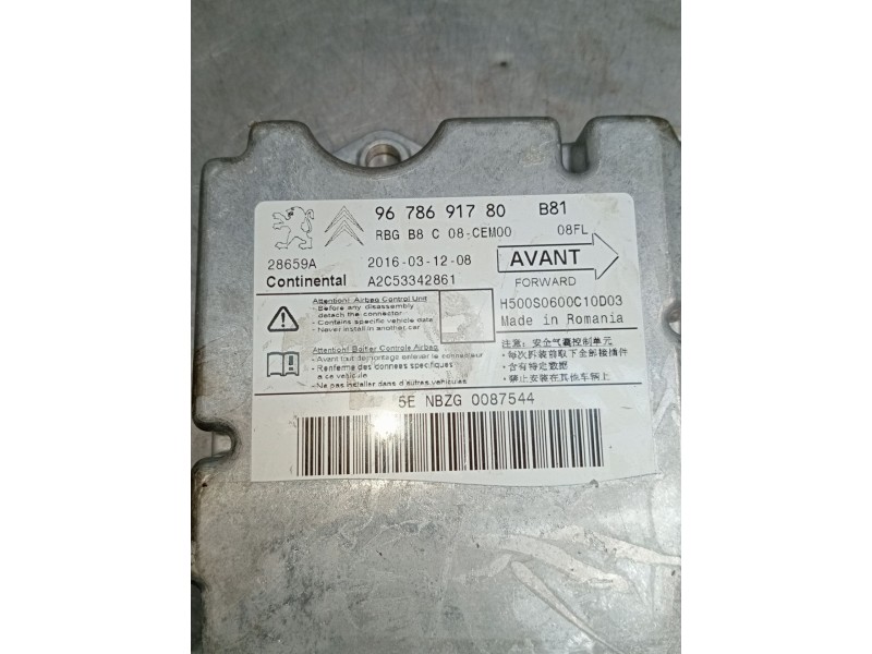 Recambio de centralita airbag para ds 5 business class hybrid 4x4 referencia OEM IAM 9678691780 A2C53342861 2012