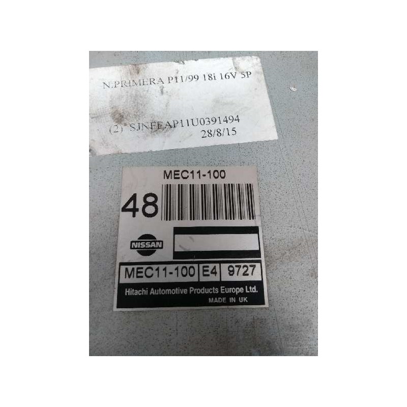 Recambio de centralita motor uce para nissan primera berlina (p11) 1.8 16v cat referencia OEM IAM MEC11100 48 