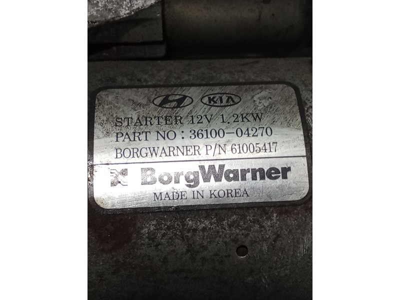 Recambio de motor arranque para kia stonic (yb) 1.0 t-gdi referencia OEM IAM 3610004270 61005417 