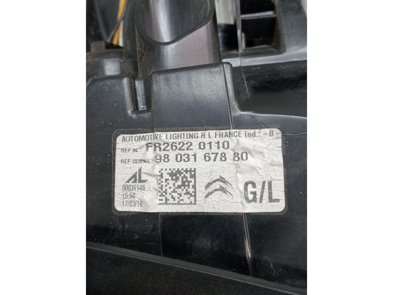 Recambio de piloto trasero izquierdo para ds 5 business class hybrid 4x4 referencia OEM IAM 9803167880 FR26220110 2012