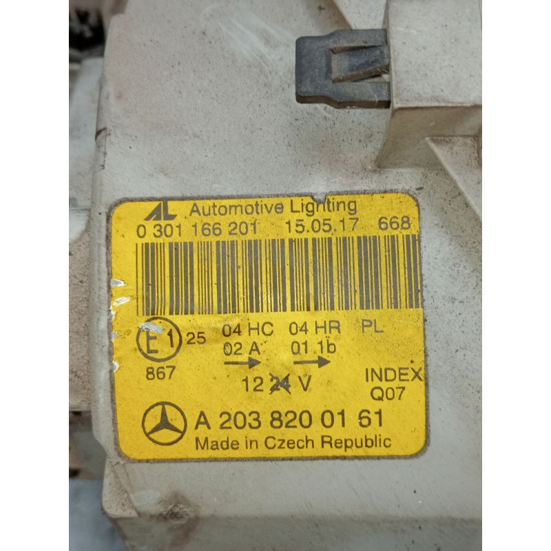 Recambio de faro izquierdo para mercedes-benz clase c (w203) c 270 cdi (203.016) referencia OEM IAM 0301166201 A2038200161 2000