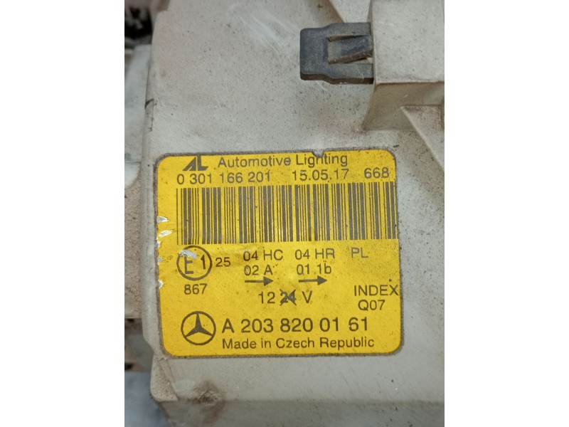 Recambio de faro izquierdo para mercedes-benz clase c (w203) c 270 cdi (203.016) referencia OEM IAM 0301166201 A2038200161 2000