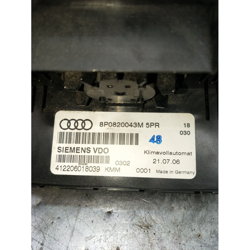 Recambio de mando calefaccion / aire acondicionado para audi a3 sportback (8pa) 2.0 tdi referencia OEM IAM 8P0820043M 4122060180