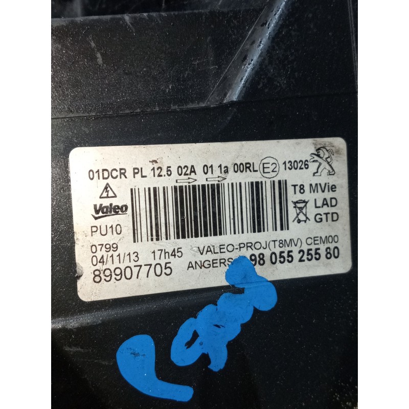 Recambio de faro izquierdo para peugeot 5008 (0u_, 0e_) 2.0 hdi 150 / bluehdi 150 referencia OEM IAM 9805525580 89907705 XENON 2