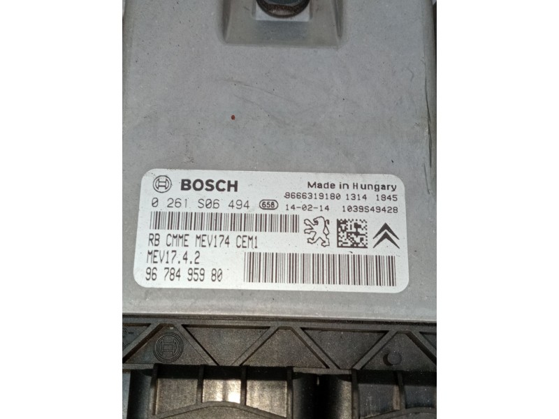 Recambio de centralita motor uce para citroën c4 ii (nc_) 1.4 vti 95 referencia OEM IAM 0261S06494 9678495980 1039S49428 8666319