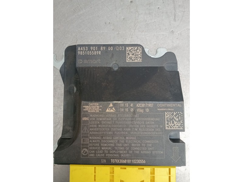 Recambio de centralita airbag para smart fortwo coupe electric drive / eq pull&bear (453.391) referencia OEM IAM A4539018900 985