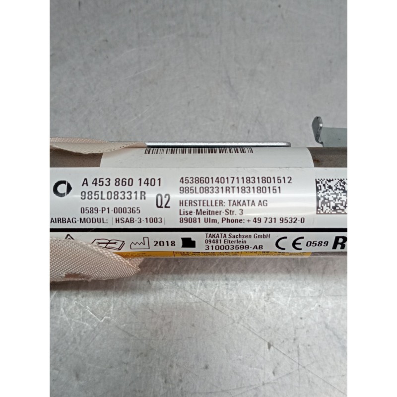 Recambio de airbag cortina delantero derecho para smart fortwo coupe electric drive / eq pull&bear (453.391) referencia OEM IAM 