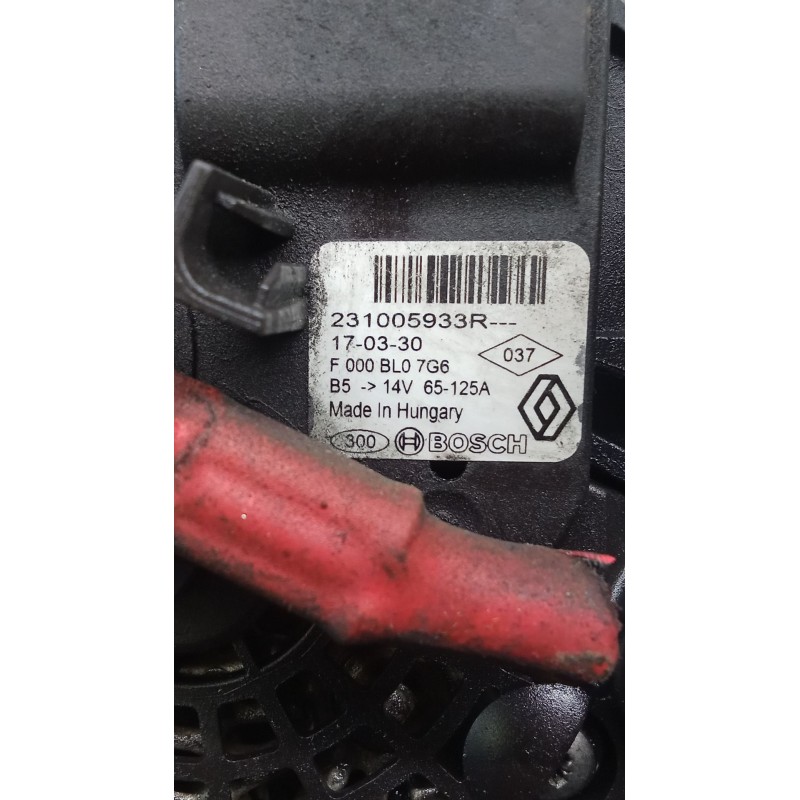 Recambio de alternador para dacia dokker monospace (ke_) 1.5 dci (keaj, keah) referencia OEM IAM 231005933R 125A 12