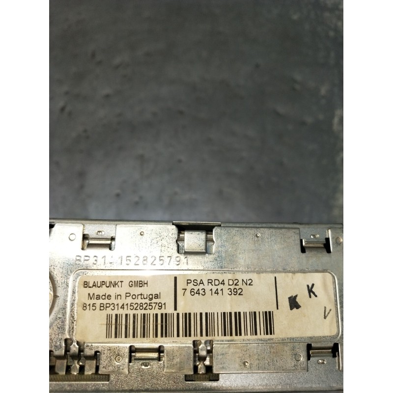 Recambio de sistema audio / radio cd para peugeot 407 (6d_) 1.8 (6d6fzb) referencia OEM IAM 7643141392 815BP314152825791 2004