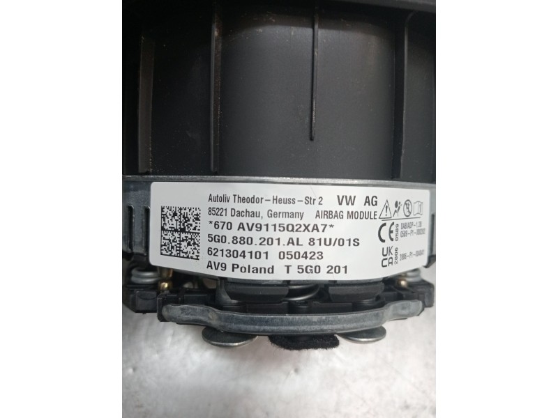 Recambio de airbag delantero izquierdo para volkswagen crafter caja/chasis (sz_) 2.0 tdi referencia OEM IAM 5G0880201AL 62130410