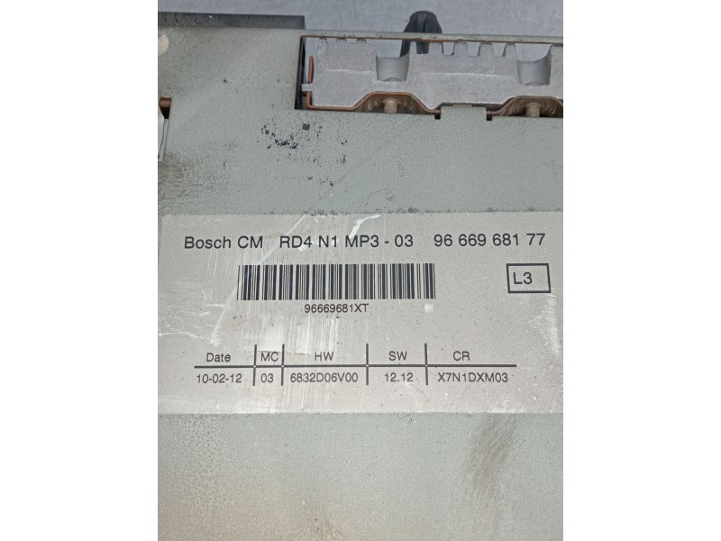 Recambio de sistema audio / radio cd para peugeot partner furgoneta/monovolumen 1.6 hdi / bluehdi 75 referencia OEM IAM 96669681