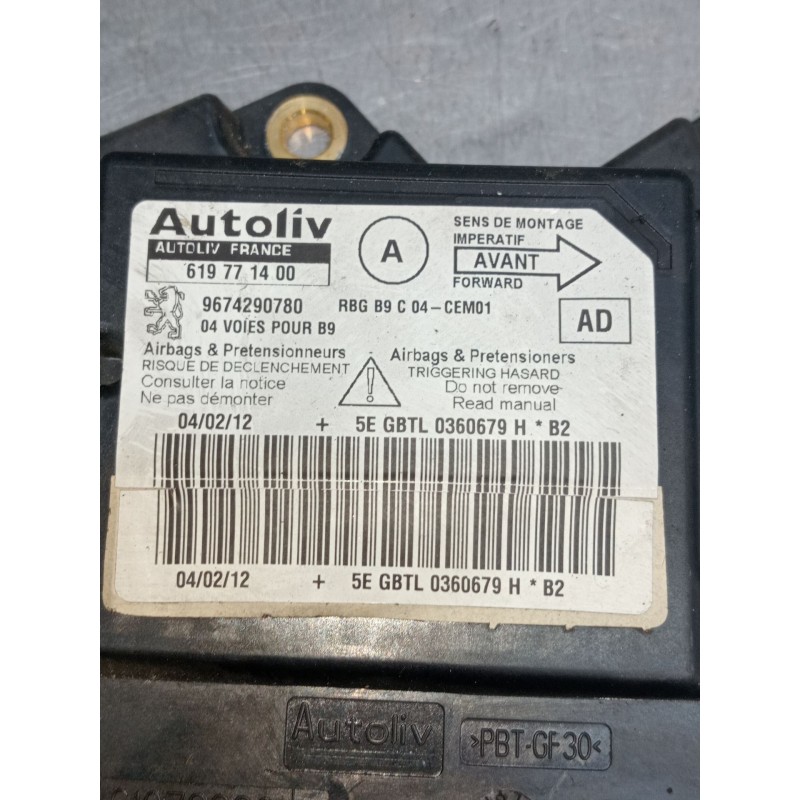 Recambio de centralita airbag para peugeot partner furgoneta/monovolumen 1.6 hdi / bluehdi 75 referencia OEM IAM 9674290780 6197