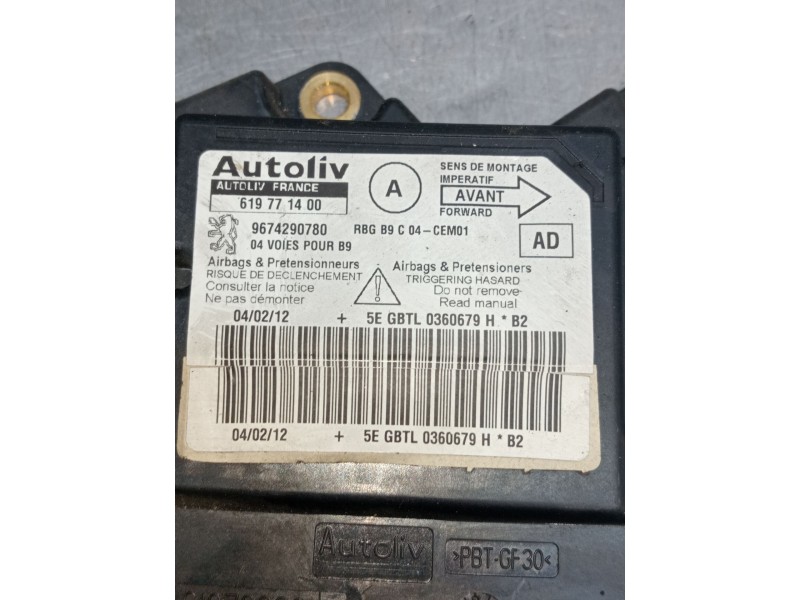Recambio de centralita airbag para peugeot partner furgoneta/monovolumen 1.6 hdi / bluehdi 75 referencia OEM IAM 9674290780 6197