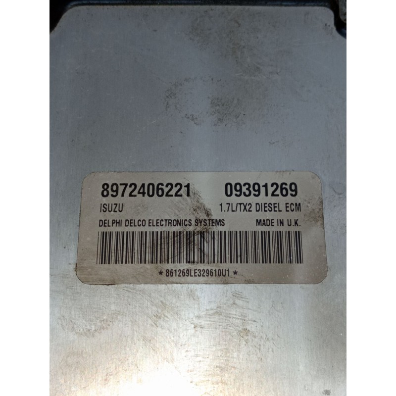 Recambio de centralita motor uce para opel combo furgoneta/monovolumen 1.7 di 16v referencia OEM IAM 8972406221 09391269 2001