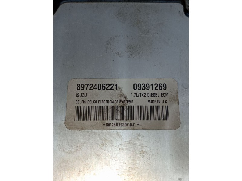 Recambio de centralita motor uce para opel combo furgoneta/monovolumen 1.7 di 16v referencia OEM IAM 8972406221 09391269 2001