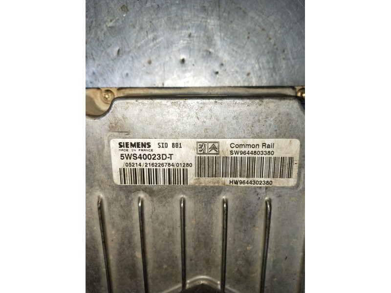 Recambio de centralita motor uce para citroën xsara (n1) 2.0 hdi 90 referencia OEM IAM 5WS40023DT SW9644803380 21622784 2010