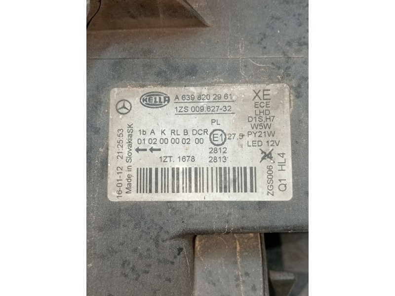 Recambio de faro derecho para mercedes-benz viano (w639) cdi 2.2 (639.811, 639.813, 639.815, 639.711, 639.713) referencia OEM IA