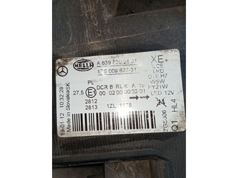 Recambio de faro izquierdo para mercedes-benz viano (w639) cdi 2.2 (639.811, 639.813, 639.815, 639.711, 639.713) referencia OEM 