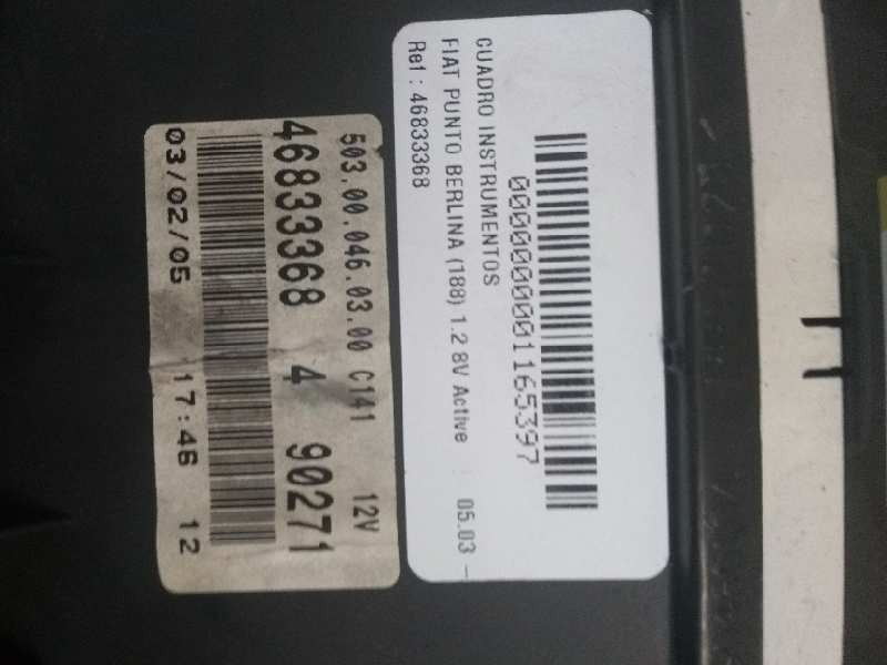 Recambio de cuadro instrumentos para fiat punto berlina (188) 1.2 8v active referencia OEM IAM 46833368 490271 503000460300