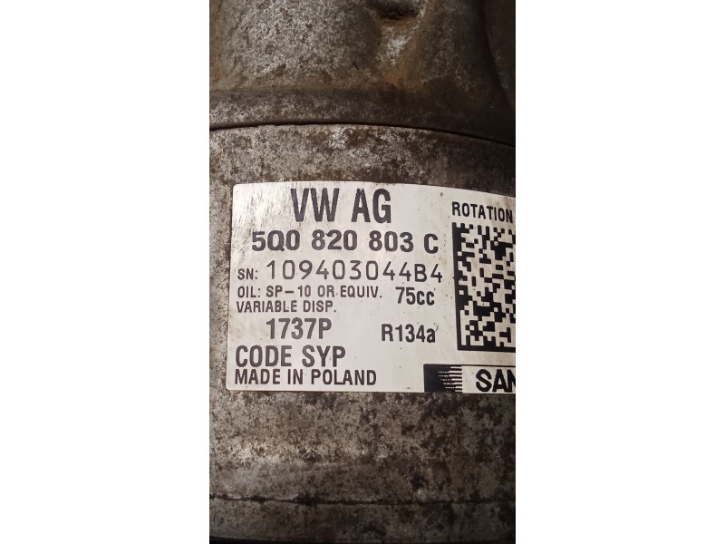 Recambio de compresor aire acondicionado para skoda rapid (nh3, nk3, nk6) 1.6 tdi referencia OEM IAM 5Q0820803C  12