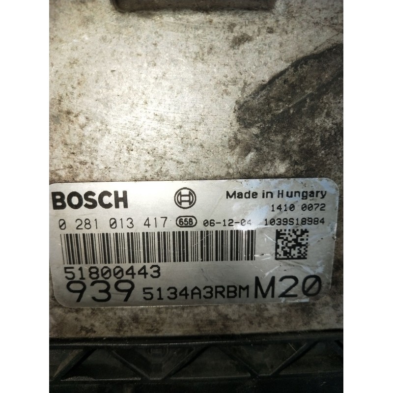 Recambio de centralita motor uce para alfa romeo spider (177) 2.4 jtd 20v referencia OEM IAM 0281013417 51800443 1039S18984 2006
