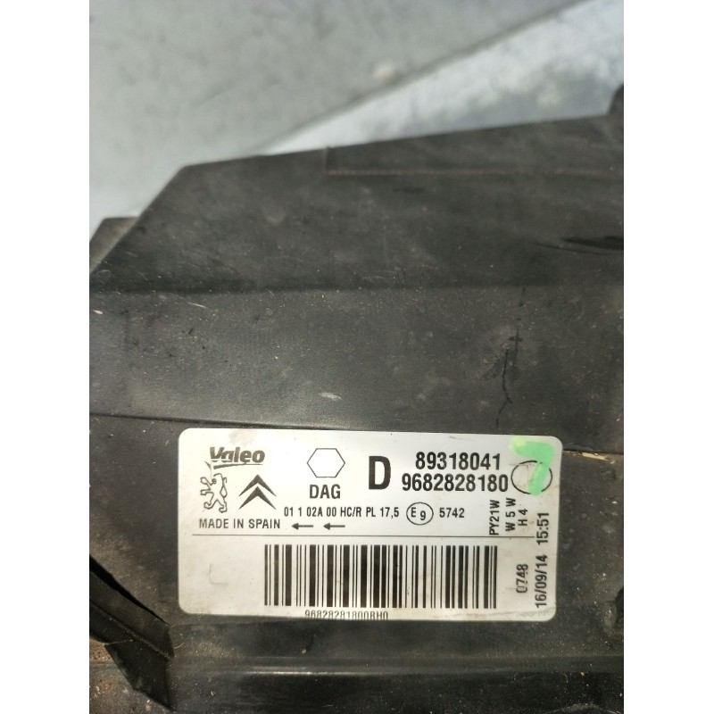 Recambio de faro derecho para citroën berlingo furgoneta/monovolumen (b9) 1.6 hdi / bluehdi 75 referencia OEM IAM 9682828180 893