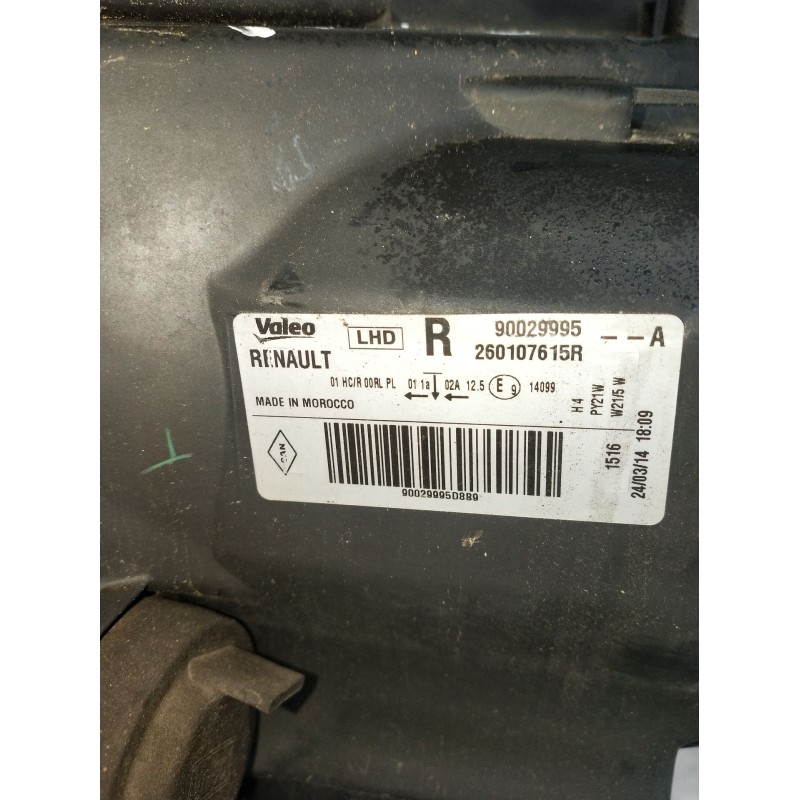 Recambio de faro derecho para dacia sandero ii (b8_) tce 90 (b8m1, b8ma) referencia OEM IAM 260107615R 90029995 2012