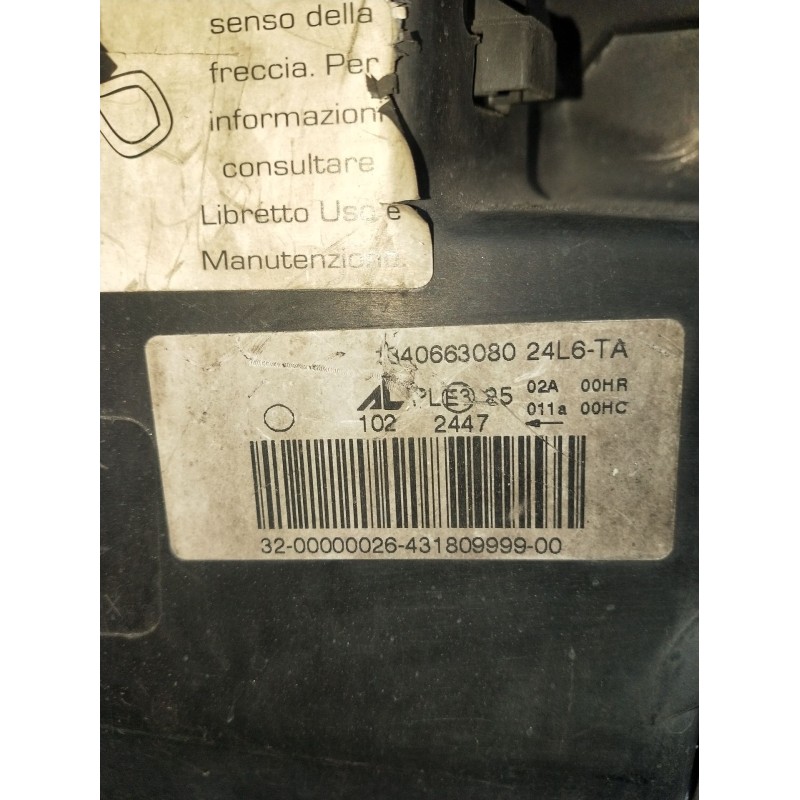 Recambio de faro derecho para citroën jumper iii caja/chasis 2.2 hdi 120 referencia OEM IAM 340663080  2006