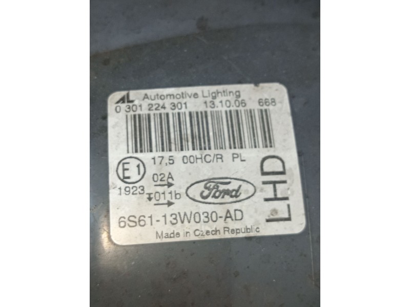Recambio de faro izquierdo para ford fiesta v (jh_, jd_) 1.4 tdci referencia OEM IAM 0301224301 6S6113W030AD 