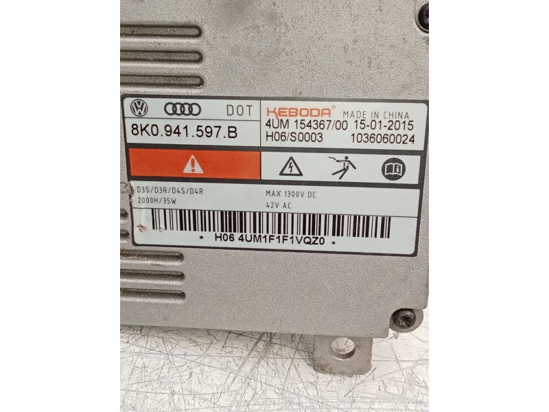 Recambio de centralita faros xenon para audi a3 sportback (8va) ambiente referencia OEM IAM 8K0941597B 1036060024 