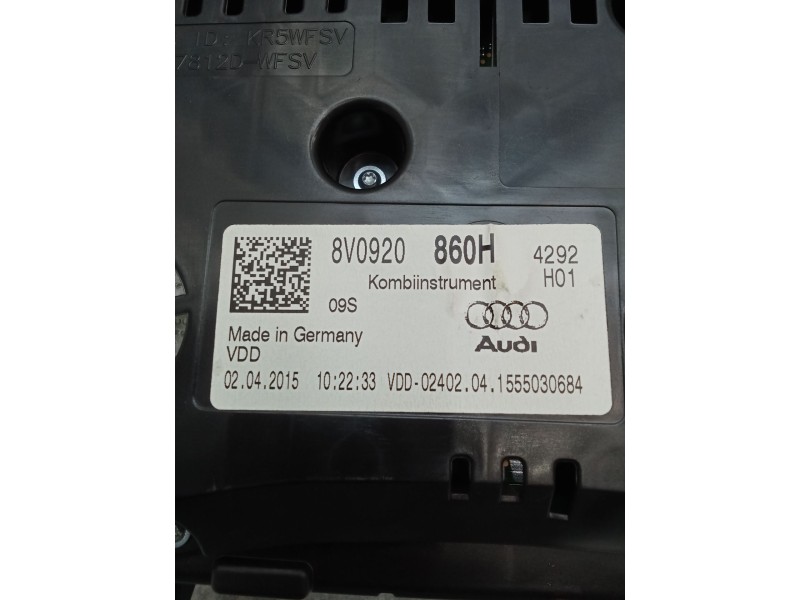 Recambio de cuadro instrumentos para audi a3 sportback (8va) ambiente referencia OEM IAM 8V0920860H 1555030684. A2C90492400 2012
