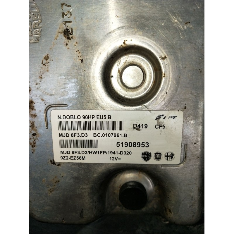 Recambio de centralita motor uce para fiat doblo cargo (263_) 1.3 d multijet referencia OEM IAM 51908953 9Z2EZ56M MJD8F3D3 2010