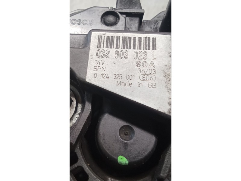 Recambio de alternador para audi a3 (8l1) 1.9 tdi referencia OEM IAM 038903023L 0124325001 00 90A