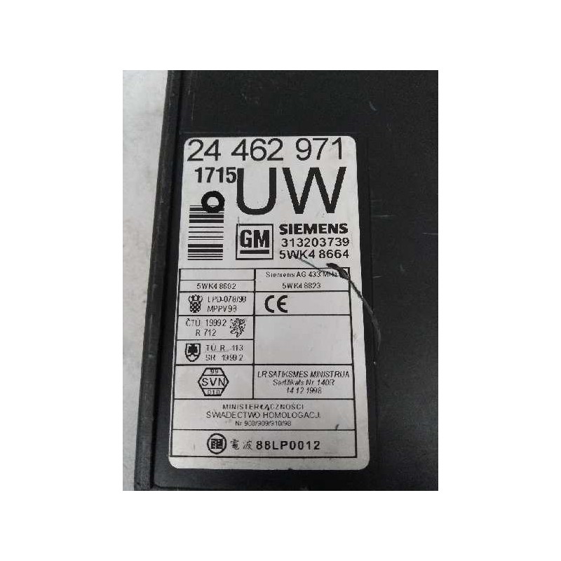 Recambio de modulo confort para opel corsa c 1.2 16v cat (z 12 xe / lw4) referencia OEM IAM 5WK48664 313203739 24462971 UW