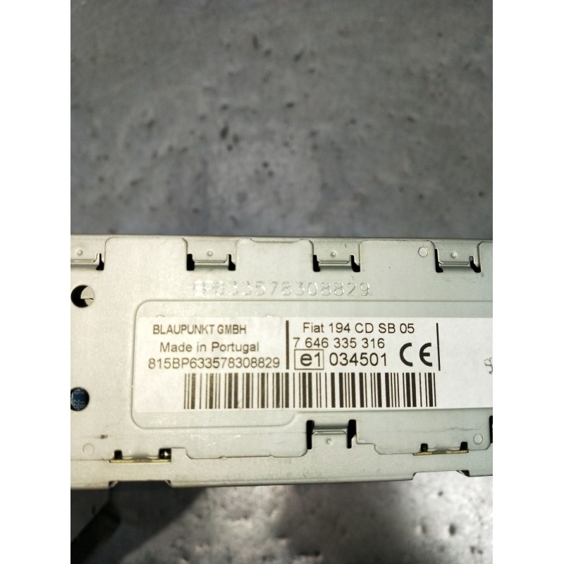 Recambio de sistema audio / radio cd para fiat croma (194_) 1.9 d multijet (194axc1b, 194axc12) referencia OEM IAM 7646335316 03