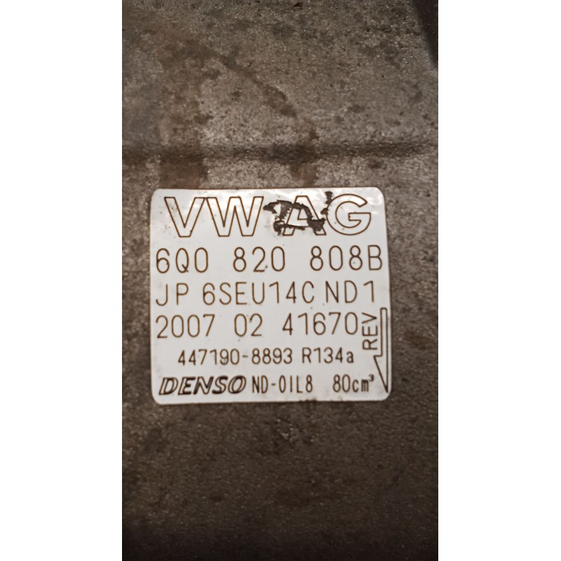 Recambio de compresor aire acondicionado para seat ibiza iii (6l1) 1.4 16v referencia OEM IAM 6Q0820808B 4471908893 02