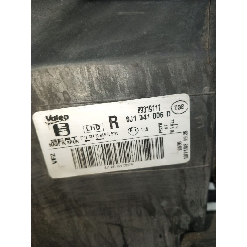 Recambio de faro derecho para seat ibiza iv (6j5, 6p1) 1.9 tdi referencia OEM IAM 6J1941006D 89319111 2008