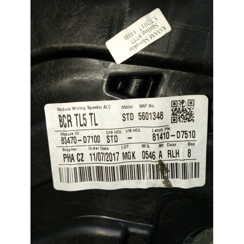 Recambio de elevalunas trasero izquierdo para hyundai tucson (tl, tle) 1.6 gdi referencia OEM IAM BCRTL5TL 5P 83470D7100 2015