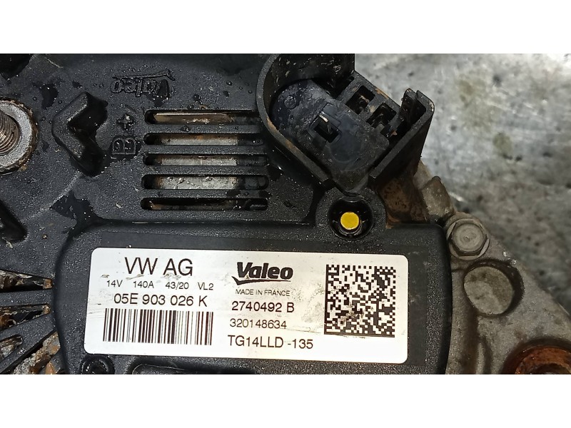 Recambio de alternador para skoda fabia 1.0 tsi referencia OEM IAM 05E903026K TG14LLD135 2740492B