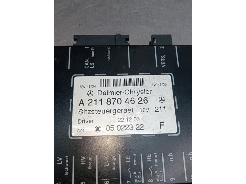 Recambio de modulo electronico para mercedes-benz clk (c209) clk 320 cdi (209.320) referencia OEM IAM A2118704626 05022322 C209 