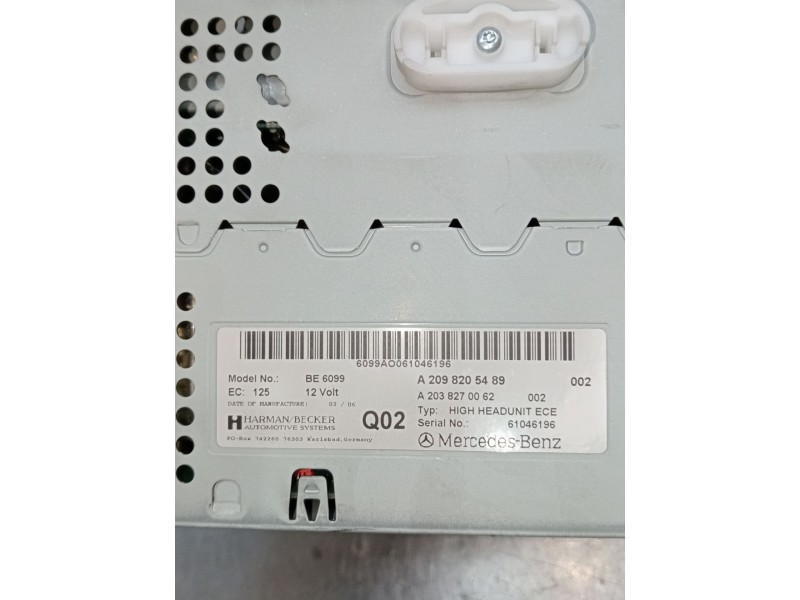 Recambio de pantalla multifuncion para mercedes-benz clk (c209) clk 320 cdi (209.320) referencia OEM IAM A2098205489 A2038270062