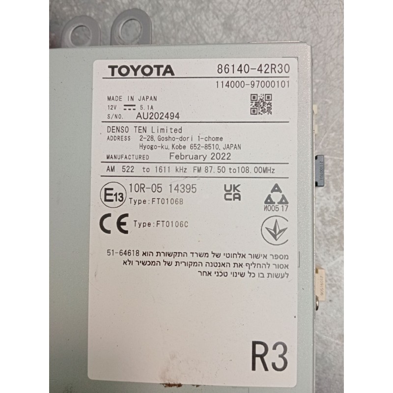 Recambio de pantalla multifuncion para toyota rav 4 v (_a5_, _h5_) 2.5 hybrid awd (axah54) referencia OEM IAM 8614042R30 SISTEMA