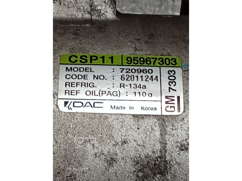 Recambio de compresor aire acondicionado para chevrolet spark (m300) 1.0 referencia OEM IAM   