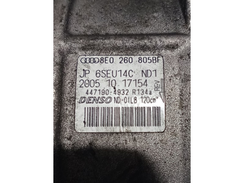 Recambio de compresor aire acondicionado para audi a4 b7 (8ec) 2.0 tdi 16v referencia OEM IAM 8E0260805BF 4471904932 