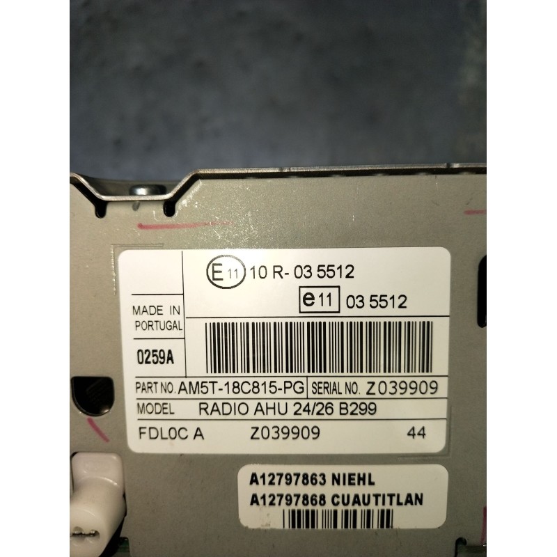 Recambio de sistema audio / radio cd para ford fiesta (cb1) 1.25 16v cat referencia OEM IAM AM5T18C815PG  